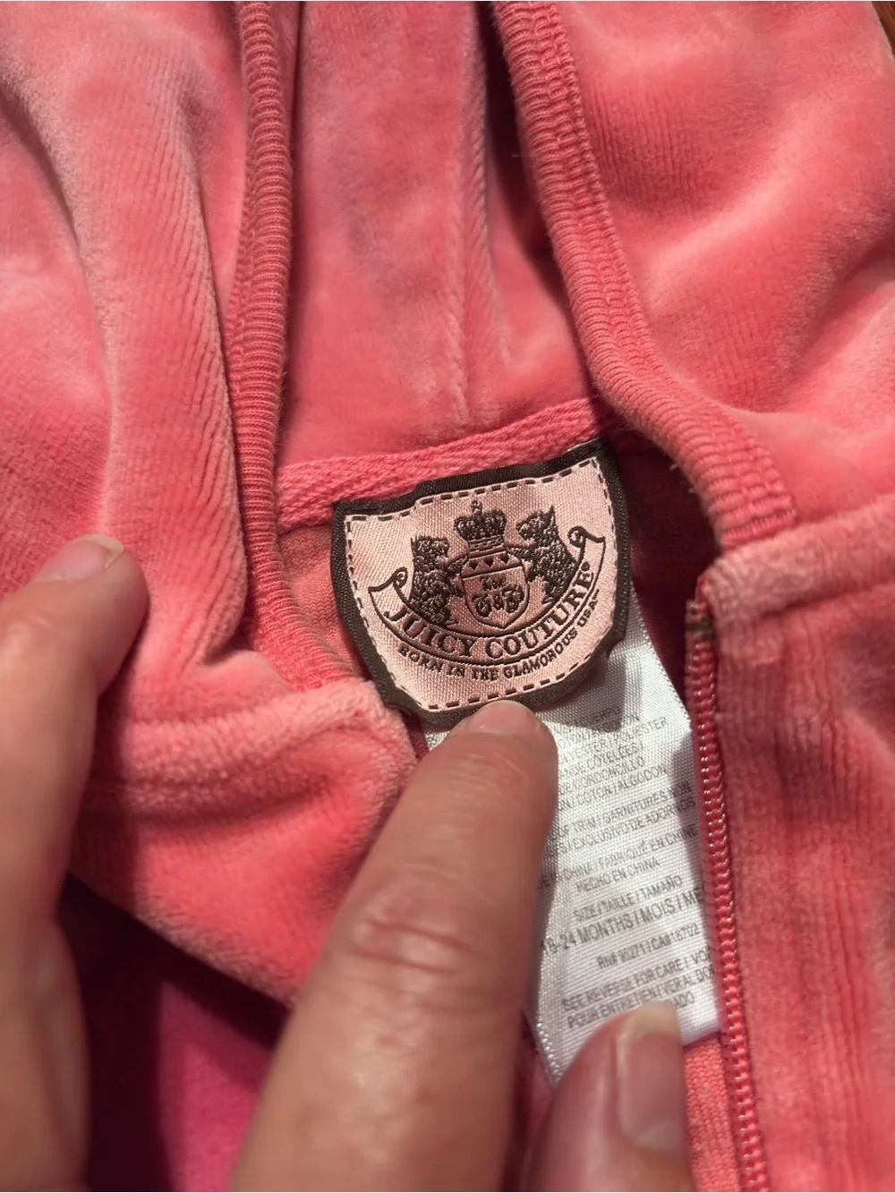 Juicy Couture Pink Velour Hoodie & Pants Set